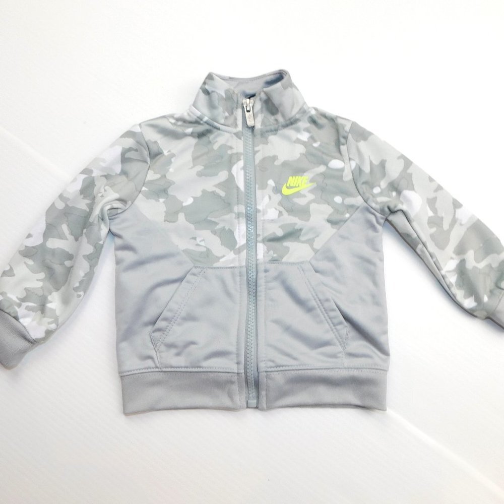 Nike  Gray White Camo Print Yellow Track Jacket Nike Baby Boys 12M 12 Months